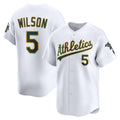 Oakland Athletics #5 Jacob Wilson White AmberGomez Home Limited Player Jersey