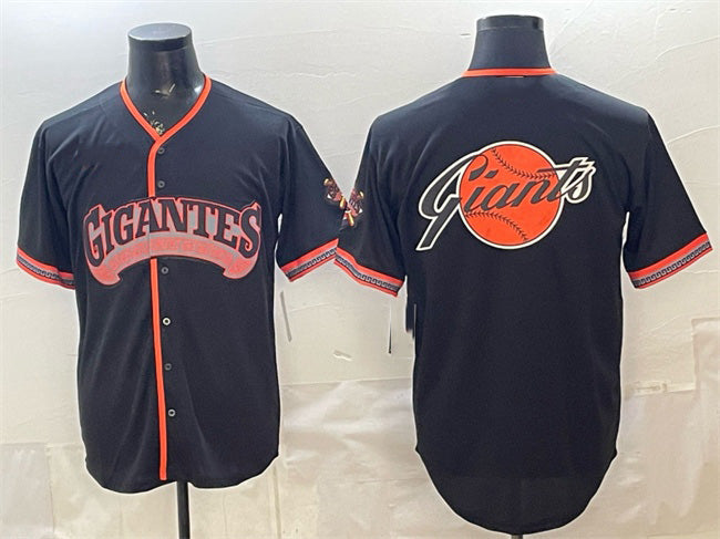 San Francisco Giants Team Big Logo Black AmberGomez 2026 Alternate Stadium Stitched Jersey