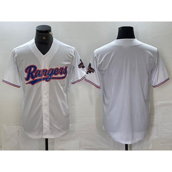 Texas Rangers Bank White AmberGomez 2023 World Series Champions Cool Base Jersey