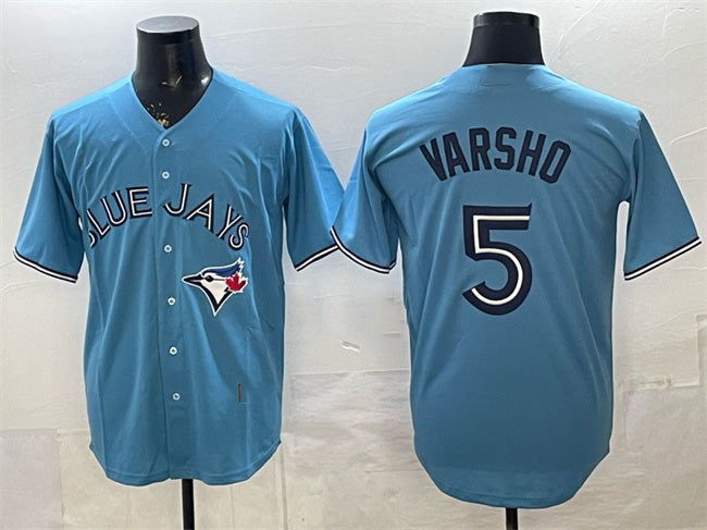 Toronto Blue Jays #5 Daulton Varsho Light Blue AmberGomez 2025 Cool Base Stitched Jersey