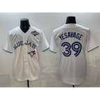 Toronto Blue Jays #39 Trey Yesavage White AmberGomez 2025 World Series Home Cool Base Stitched Jersey
