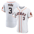 Houston Astros #3 Jeremy Pena 2022 World Series White AmberGomez Flex Base Stitched Jersey