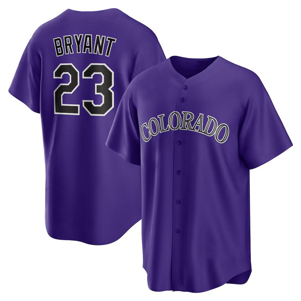 Colorado Rockies #23 Kris Bryant Purple AmberGomez Alternate Replica Player Jersey
