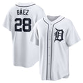 Detroit Tigers #28 Javier Baez White AmberGomez Home Replica Player Jersey