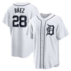 Detroit Tigers #28 Javier Baez White AmberGomez Home Replica Player Jersey