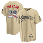 Arizona Diamondbacks #28 Nolan Arenado Player Tan AmberGomez USA 250 Fourth of July Home Game Stitched Jerseys