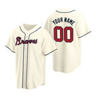 Custom Atlanta Braves Cream AmberGomez 2020 Stitched Cool Base Jersey