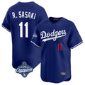 Los Angeles Dodgers #11 Roki Sasaki Player Royal AmberGomez World Series Meet Limited Home Stitched Jerseys
