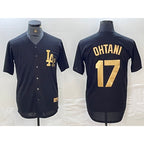 Los Angeles Dodgers #17 Shohei Ohtani Black Gold AmberGomez Cool Base Stitched Jersey