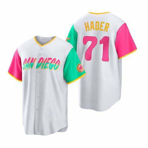 San Diego Padres #71 Josh Hader White AmberGomez 2022 City Connect Cool Base Stitched Jersey