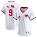 Cincinnati Reds #9 Matt McLain Player White AmberGomez Cooperstown Collection Limited T-shirt Home Stitched Jerseys