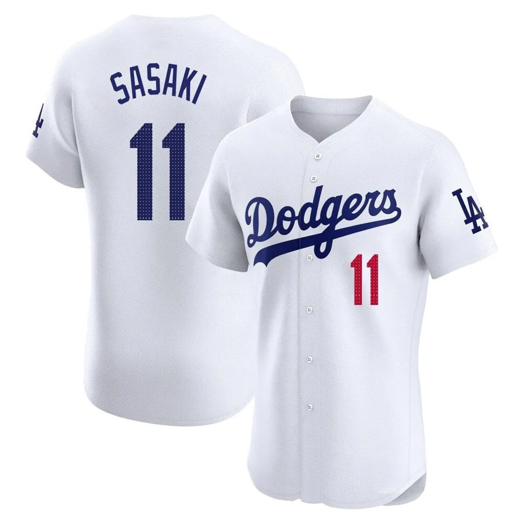 Los Angeles Dodgers #11 Roki Sasaki Player White AmberGomez Limited Elite Home Stitched Jerseys