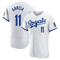Kansas City Royals #11 Maikel Garcia Player White AmberGomez Limited Elite Home Game Stitched Jerseys