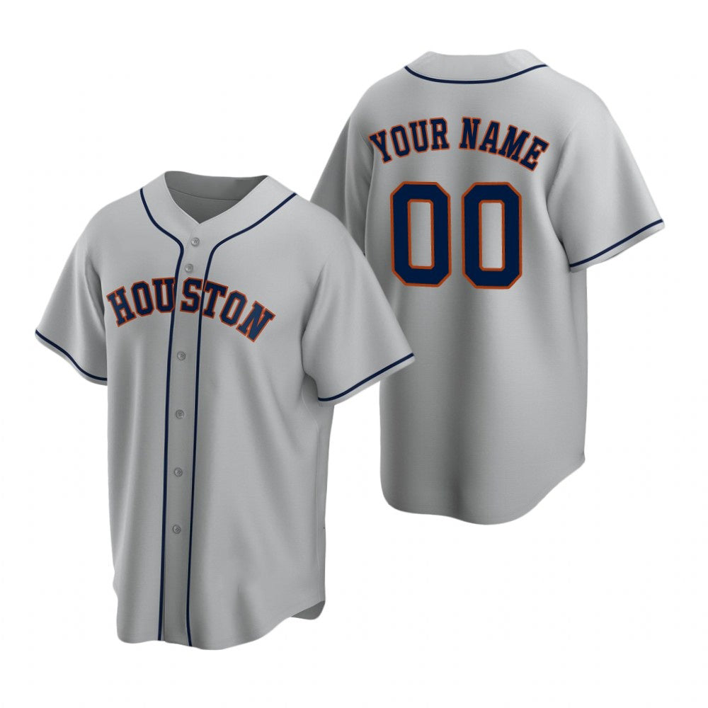 Custom Houston Astros Gray AmberGomez Stitched Cool Base Road Jersey