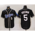 Los Angeles Dodgers #5 Freddie Freeman Number Black AmberGomez Cool Base With Patch Stitched Jerseys