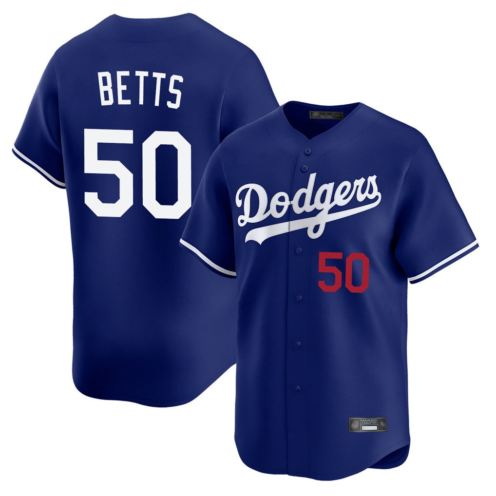 Los Angeles Dodgers #50 Mookie Betts Player Royal AmberGomez Limited Home Stitched Jerseys