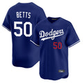 Los Angeles Dodgers #50 Mookie Betts Player Royal AmberGomez Limited Home Stitched Jerseys