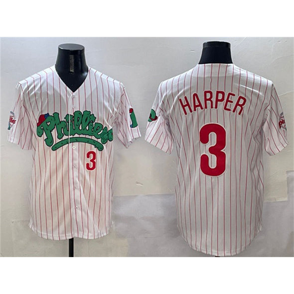Philadelphia Phillies #3 Bryce Harper White AmberGomez Phanatic Limited Stitched Jersey 2