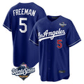Los Angeles Dodgers #5 Freddie Freeman Player Royal AmberGomez World Series Game Home Stitched Jerseys