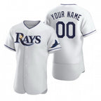 Custom Tampa Bay Rays White AmberGomez 2020 Stitched Flex Base Jersey