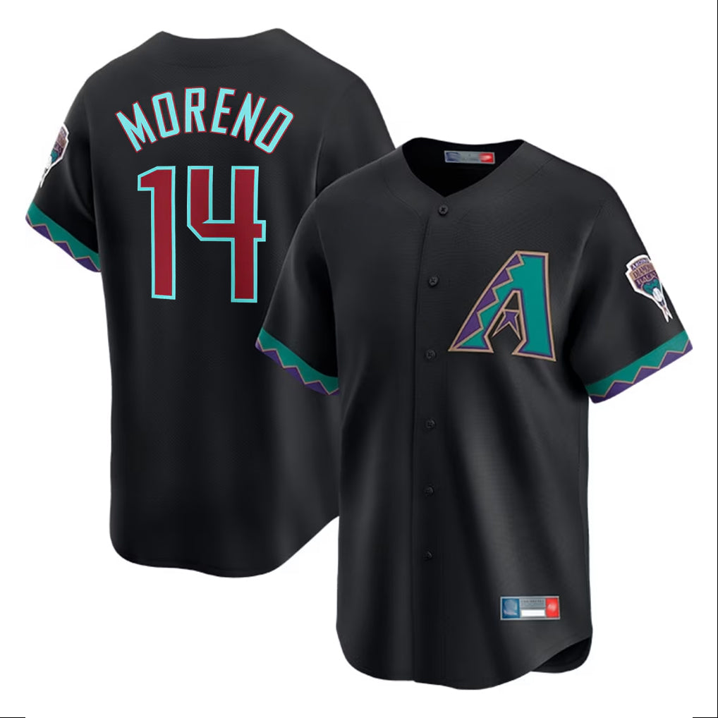 Arizona Diamondbacks #14 Gabriel Moreno Player Black AmberGomez Fashion Out Home Game Stitched Jerseys