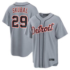 Detroit Tigers #29 Tarik Skubal Player Gray AmberGomez Home Game Stitched Jerseys