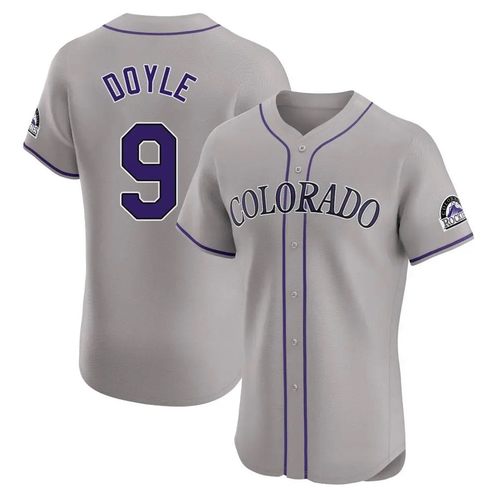 Colorado Rockies #9 Brenton Doyle Player Gray AmberGomez Limited Elite Home Stitched Jerseys