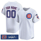 Custom Chicago Cubs Active Player White AmberGomez 'Ryne Sandberg Tribute' Vapor Limited V3 Stitched Jersey