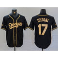 Los Angeles Dodgers #17 Shohei Ohtani Black Gold AmberGomez World Series Champions Cool Base Stitched Jersey
