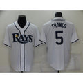 Tampa Bay Rays #5 Wander Franco White AmberGomez Stitched Cool Base Jersey