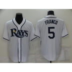 Tampa Bay Rays #5 Wander Franco White AmberGomez Stitched Cool Base Jersey
