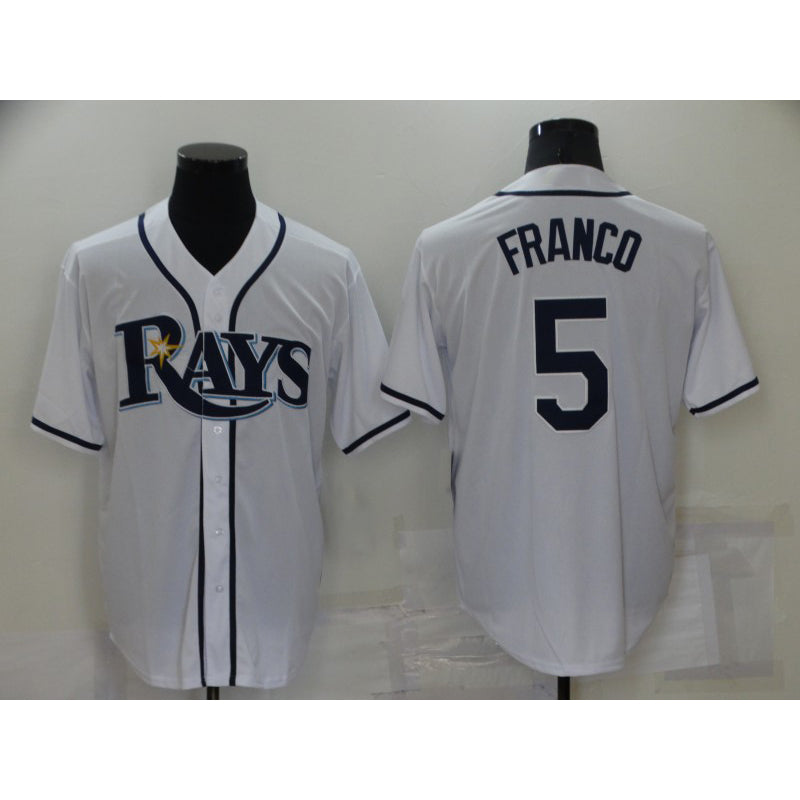 Tampa Bay Rays #5 Wander Franco White AmberGomez Stitched Cool Base Jersey