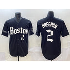Boston Red Sox #2 Alex Bregman Black AmberGomez Gothic Vapor Limited Stitched Jersey