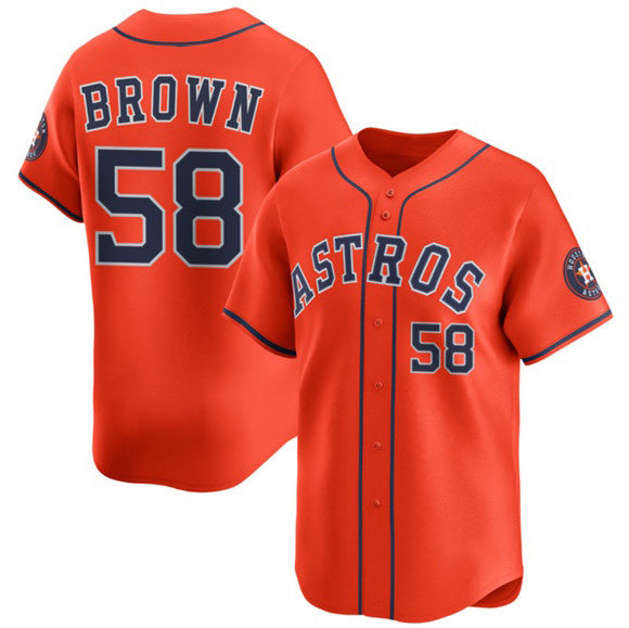 Houston Astros #58 Hunter Brown Orange AmberGomez 2025 Alternate Limited Stitched Jersey