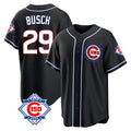 Chicago Cubs #29 Michael Busch Player Black AmberGomez Fashion Out 150th Anniversary Game Stitched Jerseys