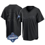 Los Angeles Dodgers #25 Tommy Edman Player Black AmberGomez World Series Meet Pitch Fashion T-shirt Stitched Jerseys