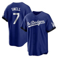 Los Angeles Dodgers #7 Blake Snell Player Royal AmberGomez City Connect Home Game Stitched Jerseys