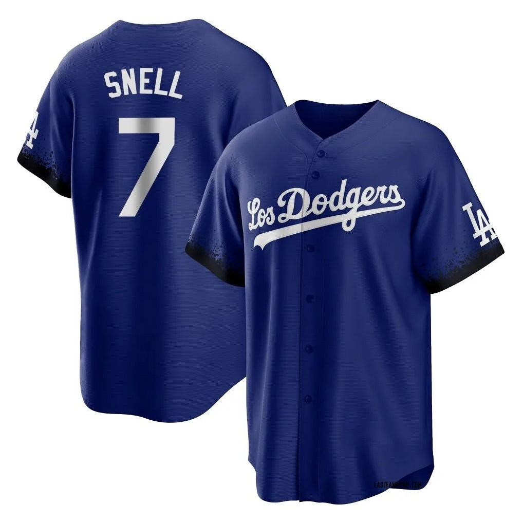 Los Angeles Dodgers #7 Blake Snell Player Royal AmberGomez City Connect Home Game Stitched Jerseys