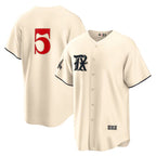 Texas Rangers #5 Corey Seager Cream AmberGomez 2023 City Connect Cool Base Stitched Jersey