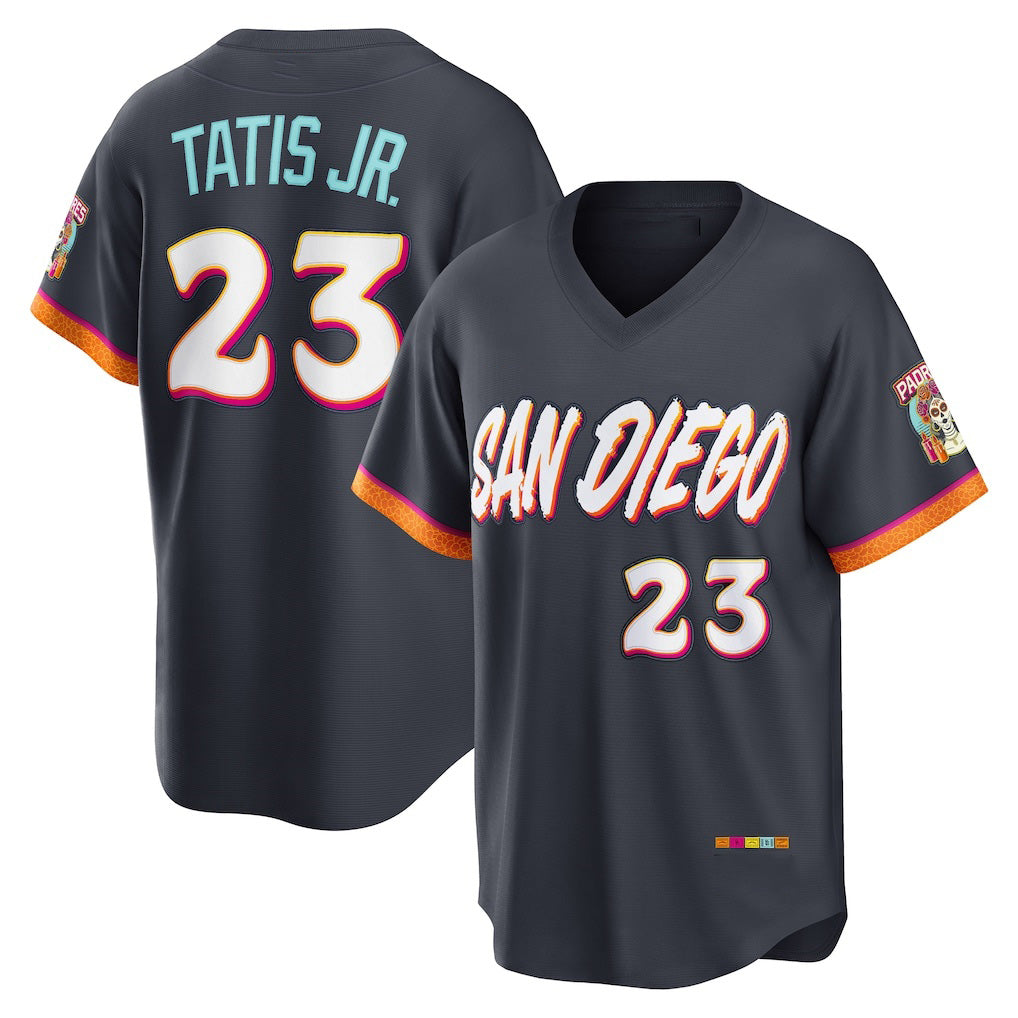 San Diego Padres #23 Fernando Tatis Jr. Obsidian AmberGomez 2026 City Connect Stadium Jersey