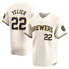 Milwaukee Brewers #22 Christian Yelich Cream AmberGomez Home Limited Player Jersey
