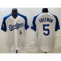 Los Angeles Dodgers #5 Freddie Freeman White Blue AmberGomez Fashion Stitched Cool Base Limited Jersey 2