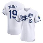 Kansas City Royals #19 Michael Massey Player White AmberGomez Alt Limited Elite Home Stitched Jerseys