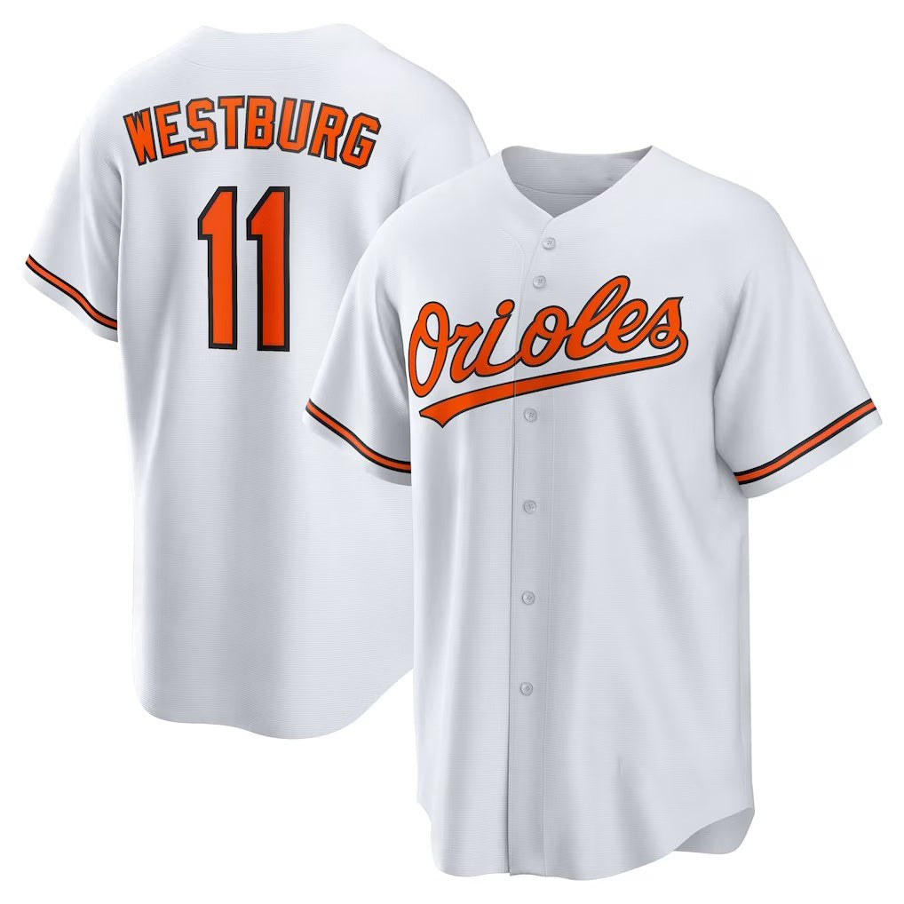 Baltimore Orioles #11 Jordan Westburg White AmberGomez Home Replica Jersey