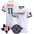 Houston Astros #11 Cam Smith Player White AmberGomez City Connect Texas Patch Vapor Premier Limited Elite Home Stitched Jerseys