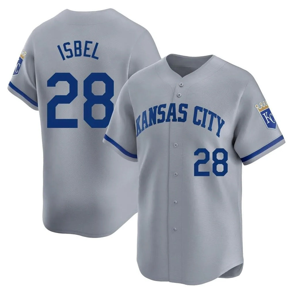 Kansas City Royals #28 Kyle Isbel Player Gray AmberGomez Limited Home Stitched Jerseys