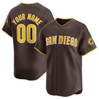 Custom San Diego Padres Brown AmberGomez 2024 Away Limited Stitched Jersey