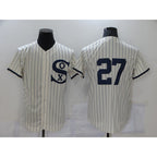Chicago White Sox #27 Lucas Giolito 2021 Cream Navy AmberGomez Field of Dreams Flex Base Stitched Jersey