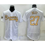 Atlanta Braves #27 Austin Riley White AmberGomez 2022 All Star Stitched Flex Base Jersey