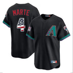Arizona Diamondbacks #4 Ketel Marte Player Black AmberGomez USA 250 Fourth of July Home Game Stitched Jerseys